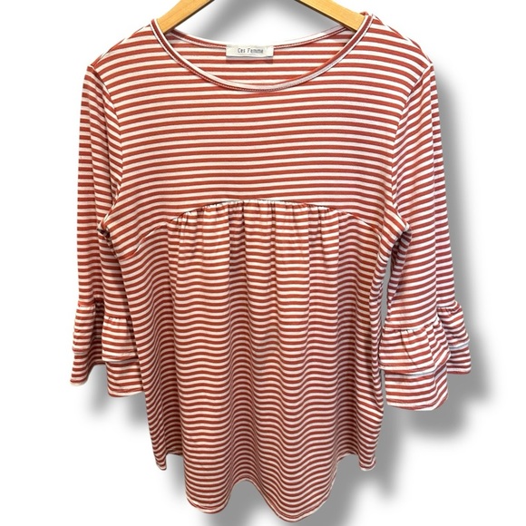 Ces Femme Red and White Striped Blouse - Picture 1 of 2